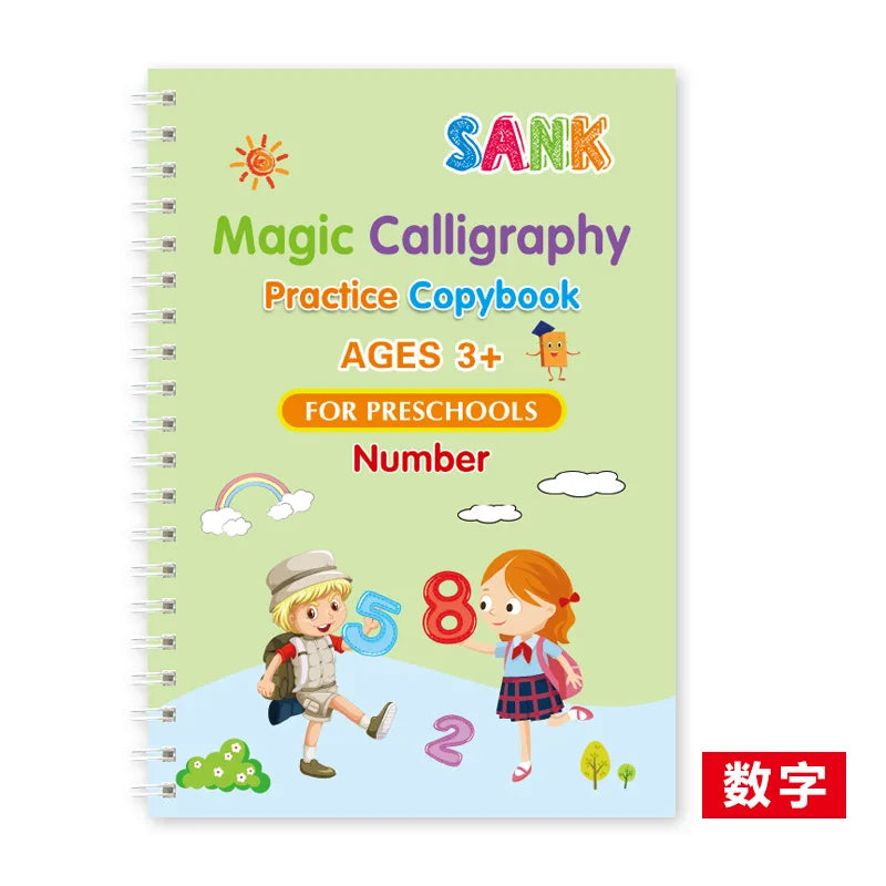 Sank Magic Practice Copybook Pen Preschools Kids Calligraphy English Verison Free Wiping Children Reusable Writing Book