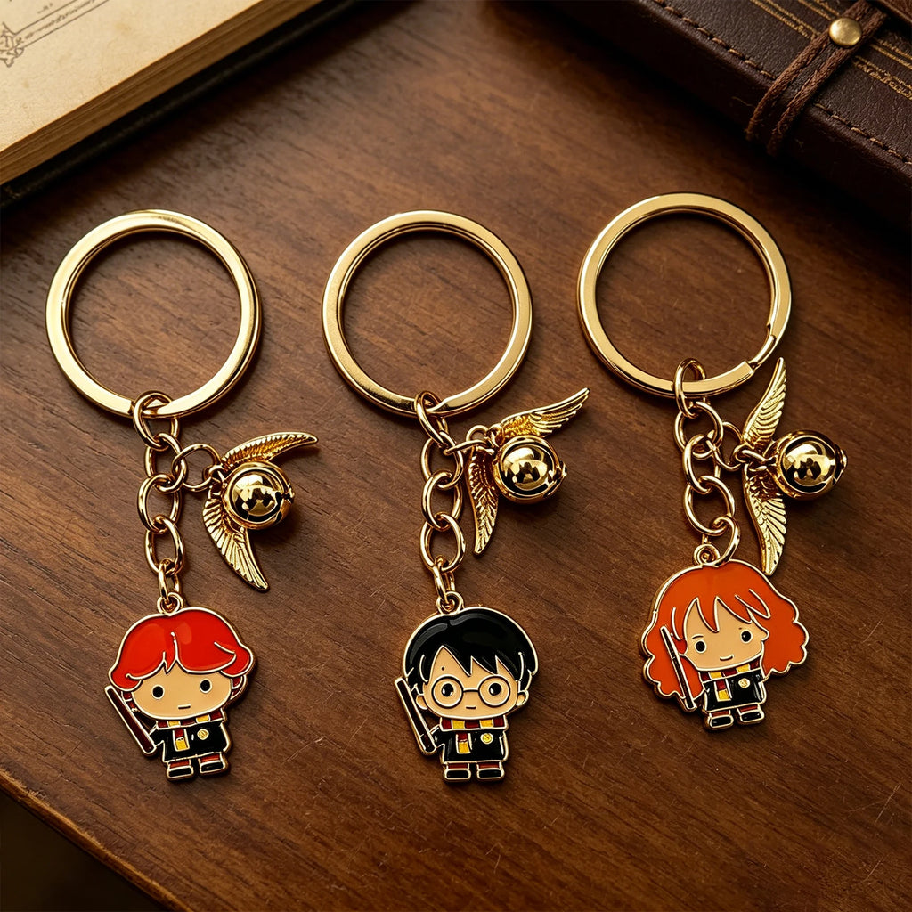 Harry Potter Metal Keychain Magic Novel Lover Book Accessory Magic School Fan Collection Merchandise Gift Hogwarts Gift