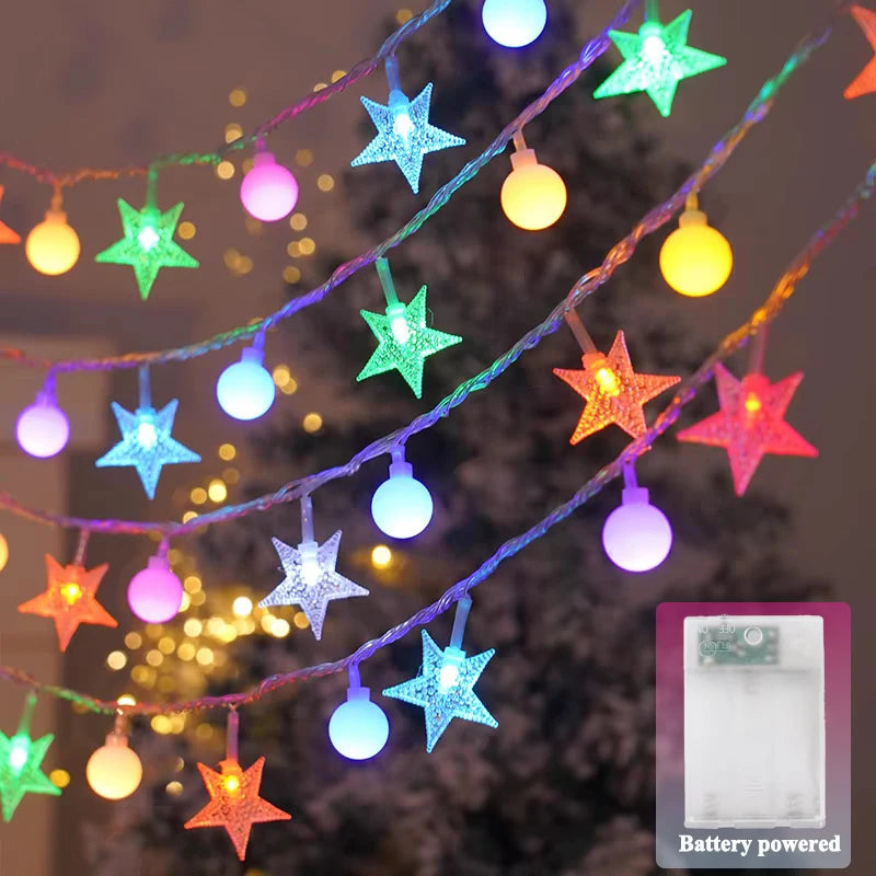 LED Crystal Ball String Lights Battery Powered Fairy Lamps Waterproof 8 Modes for Outdoor Christmas Garden Patio Tree Decoration