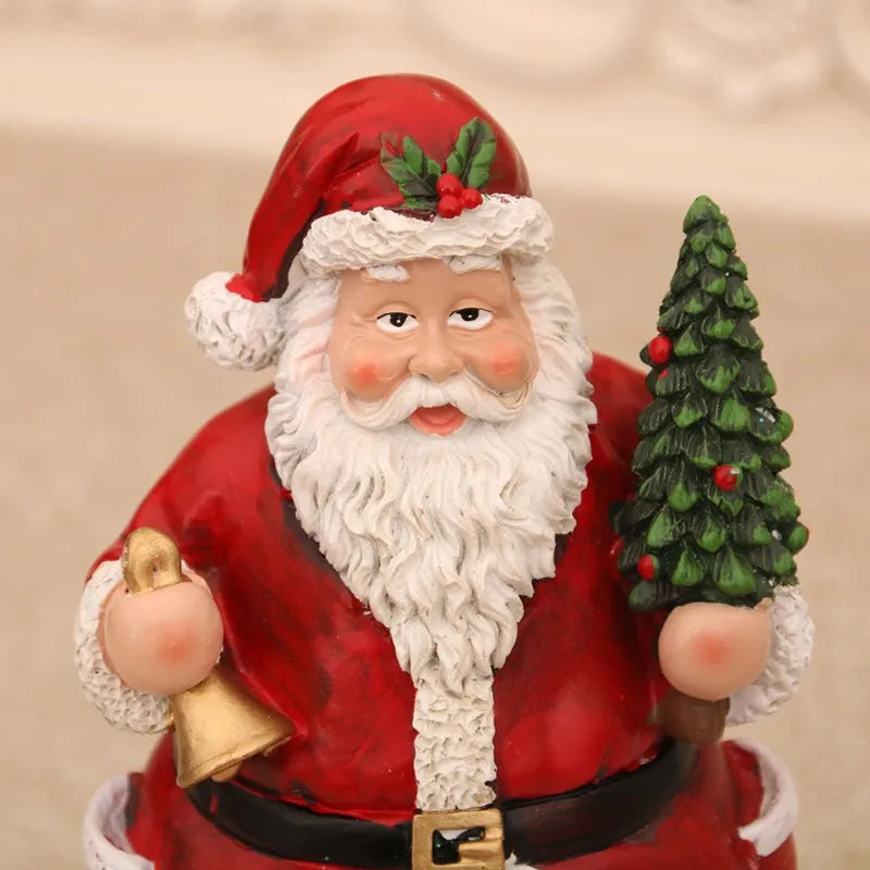 ABKW-Multifunctional Santa Claus Music Box Rotating LED Light Christmas Gift Ornaments