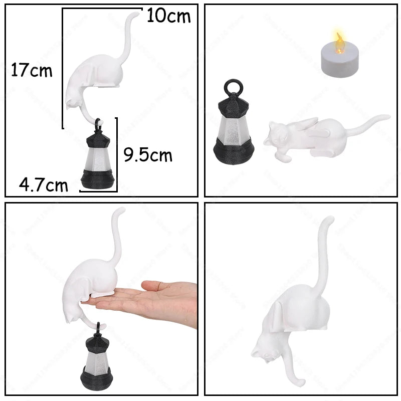 Cat/Dog Shaped Night Light - Creative Desktop Lamp for Home Decor, Bookcase Shelf Decoration, Warm Glow for Bedroom Living Roo