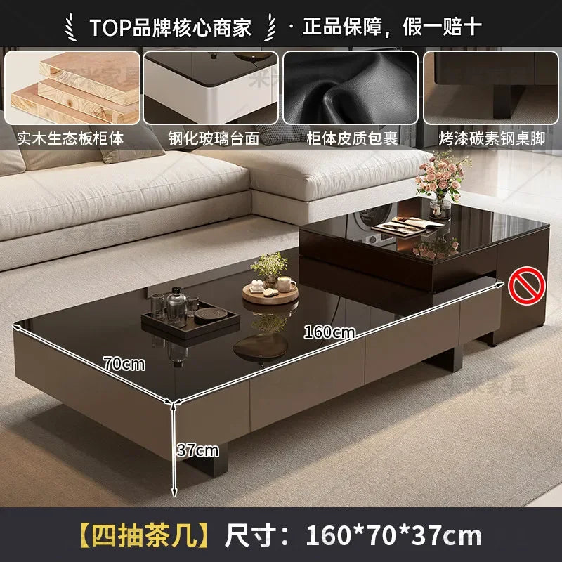 Sofa Adjustable Coffee Tables Foldable Console Classic Luxury Coffee Tables Black Retro Mesa De Centro Sala Furniture Home