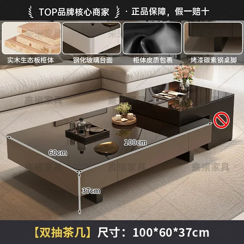 Sofa Adjustable Coffee Tables Foldable Console Classic Luxury Coffee Tables Black Retro Mesa De Centro Sala Furniture Home