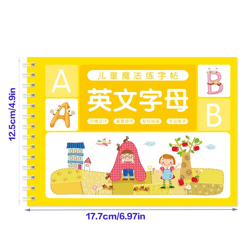 Magic French Copy Book Groove Practice Copybook Children Notebook Learning Numbers French Letter Calligraphy Writing Exercise Book