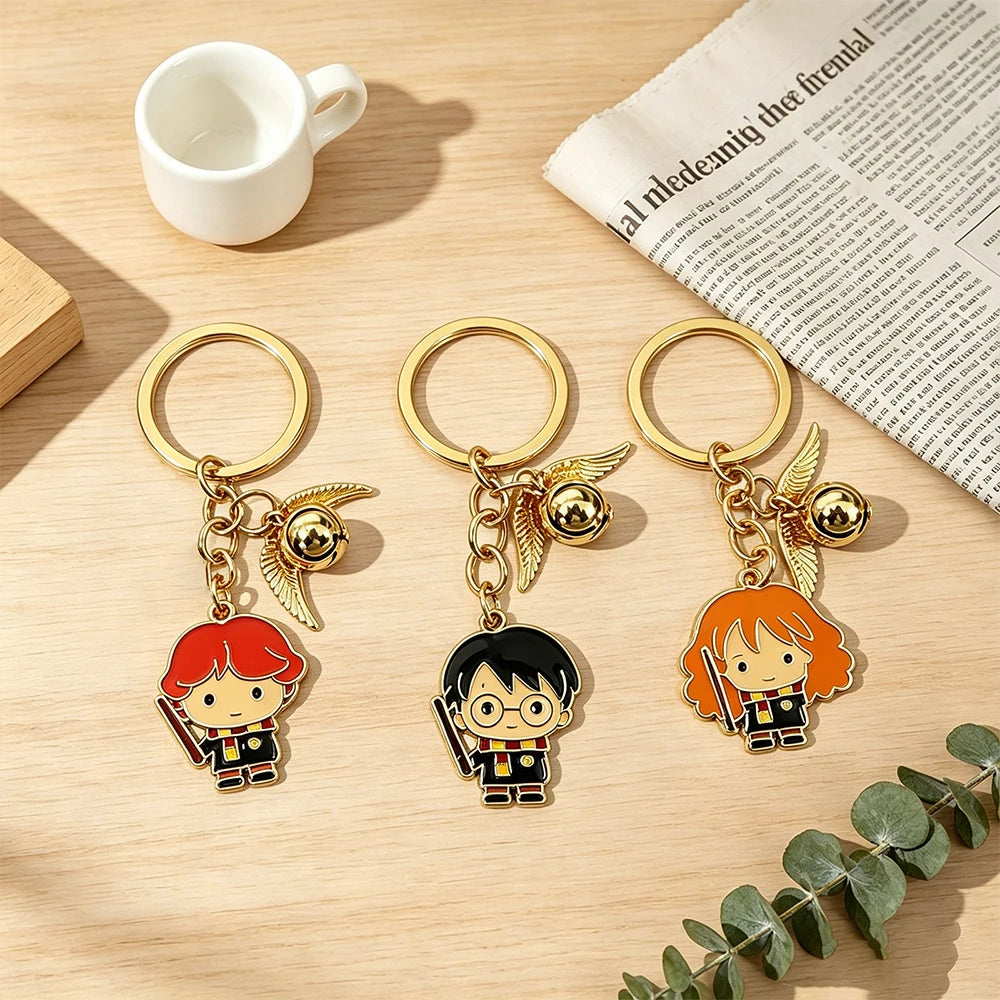 Harry Potter Metal Keychain Magic Novel Lover Book Accessory Magic School Fan Collection Merchandise Gift Hogwarts Gift