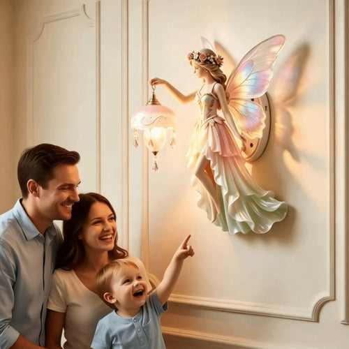 Aesthetic Decor Vintage Wall Lamp Battery-powered Romantic Fairy Wall Lamp Dreamy Mini Lamp Resin Fairy Lamp Home Decoration