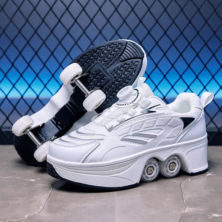 2026 New Big Four-wheeled Roller Skates Four-wheeled Retractable Teenagers Roller Skates Waterproof Roller Skates Kids Gifts