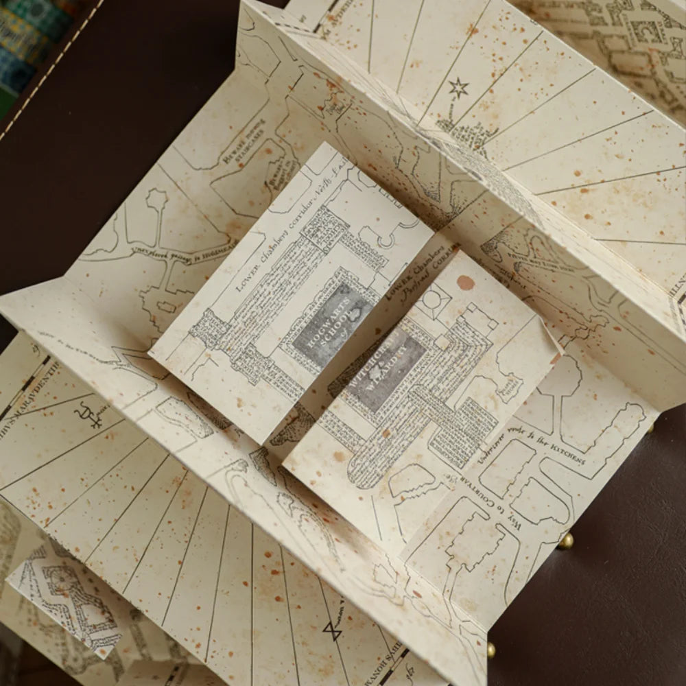 Harry Potter Map Magic Academy Hogwarts Theme HD Full Version Expandable Stereoscopic Magic Treasure Hunt Map Birthdays Gifts