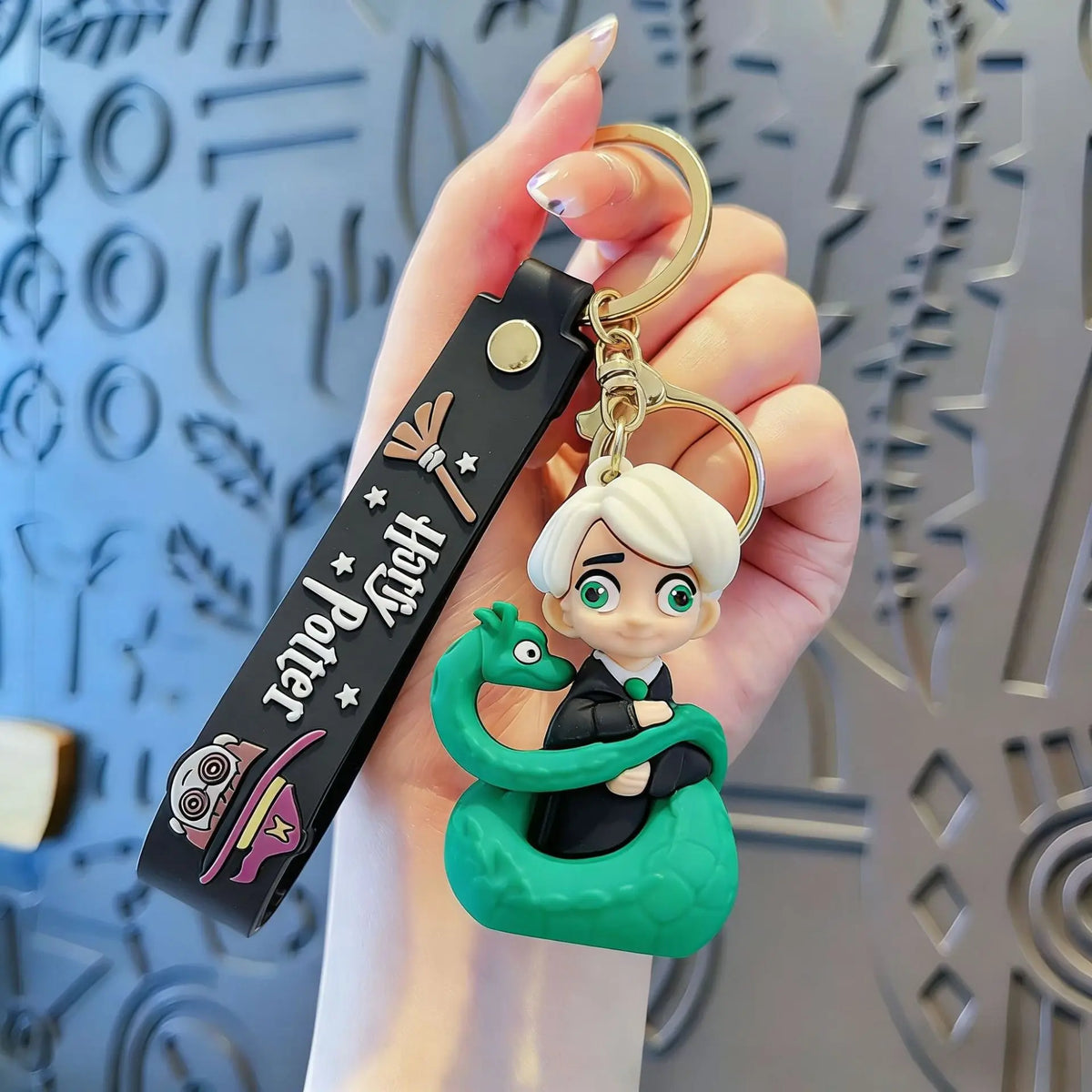 Harry Potter 3D silicone character keychain cute mini cartoon character bag pendant car keychain fans collect birthday gifts.