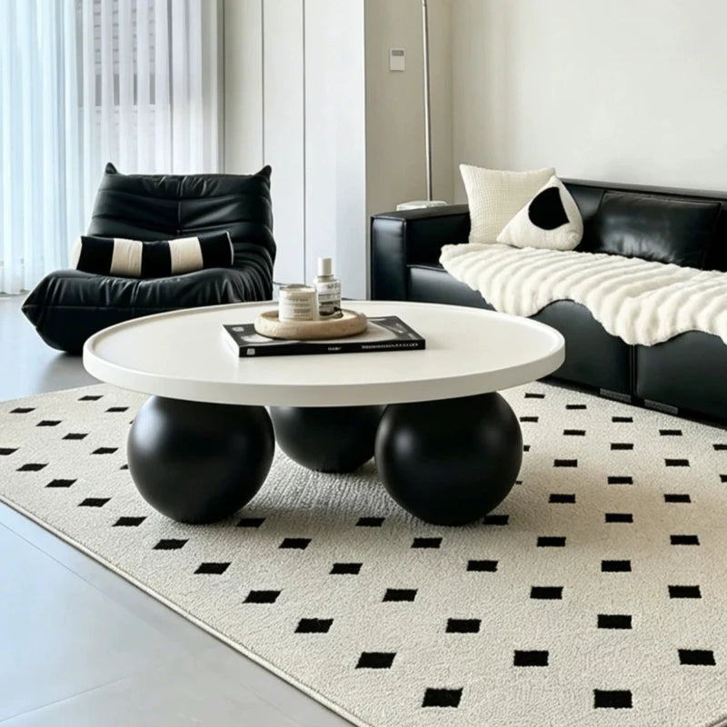 Sofa Coffee Table Round Small Living Room Side Tray Coffe Table Bedroom White Mesa De Centro Sala Japandi Style Furniture