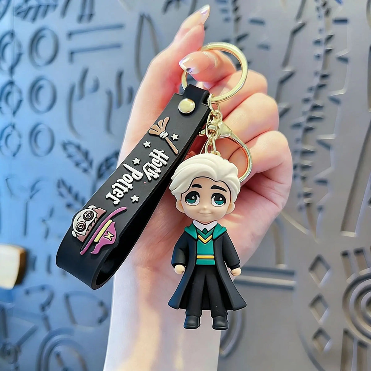Harry Potter 3D silicone character keychain cute mini cartoon character bag pendant car keychain fans collect birthday gifts.