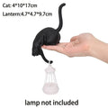 Cat Shelf Hook With Lantern Figurine Statue Home Bedroom Desk Ornament Decoration Night Light Accessories Gift