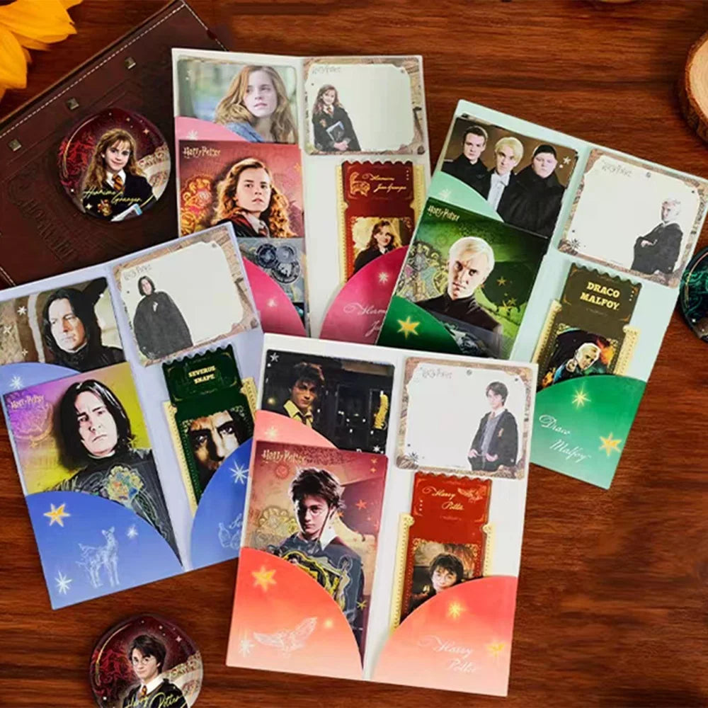 Genuine Harry Potter Commemorative Ticket Holder Set Hogwarts Theme Postcards Stickers Bookmark Sticky Notes Set Christmas Gift