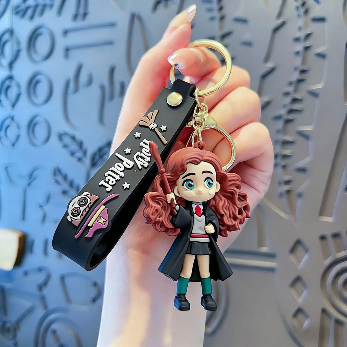Harry Potter 3D silicone character keychain cute mini cartoon character bag pendant car keychain fans collect birthday gifts.