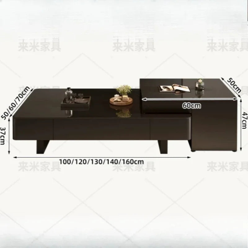 Sofa Adjustable Coffee Tables Foldable Console Classic Luxury Coffee Tables Black Retro Mesa De Centro Sala Furniture Home