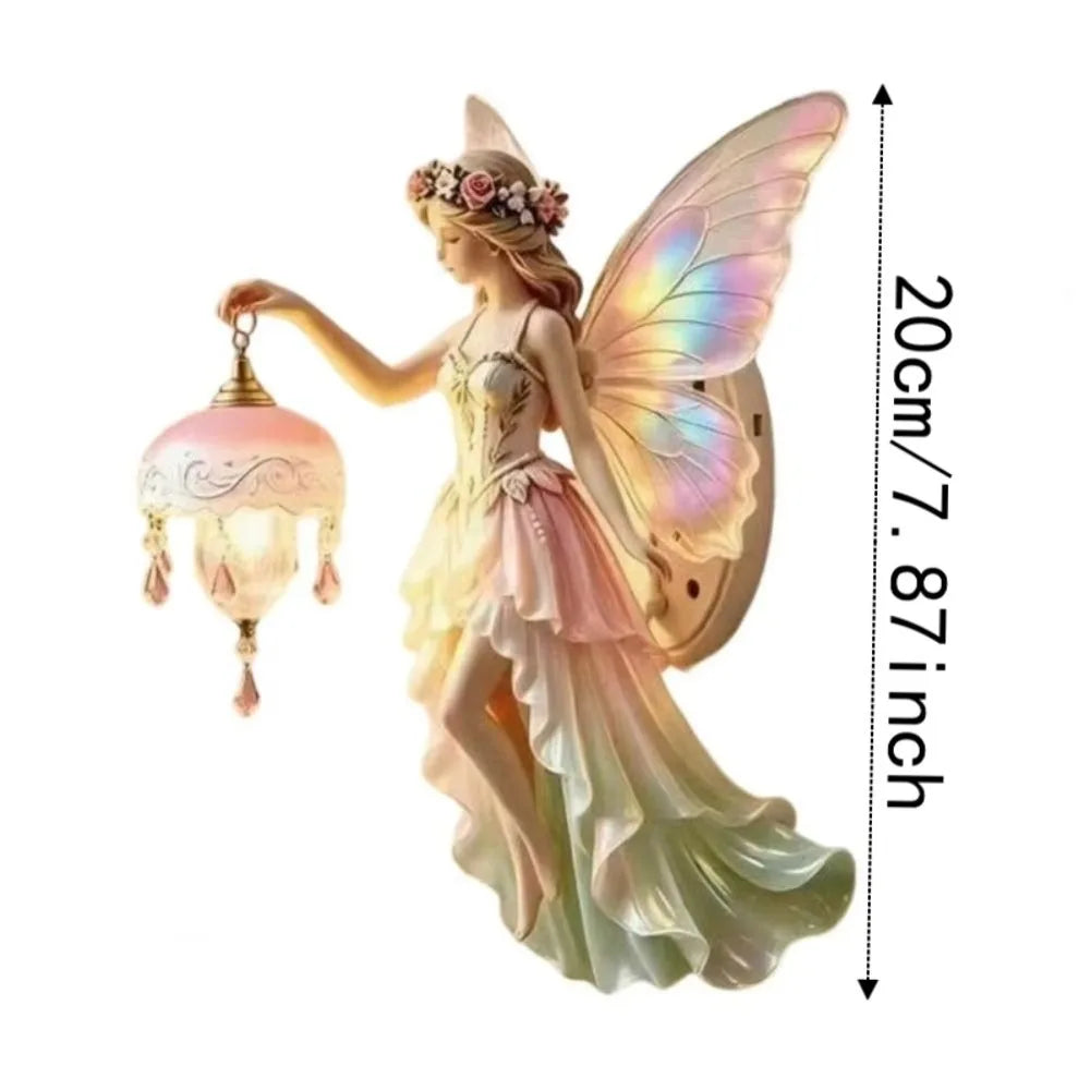 Aesthetic Decor Vintage Wall Lamp Battery-powered Romantic Fairy Wall Lamp Dreamy Mini Lamp Resin Fairy Lamp Home Decoration