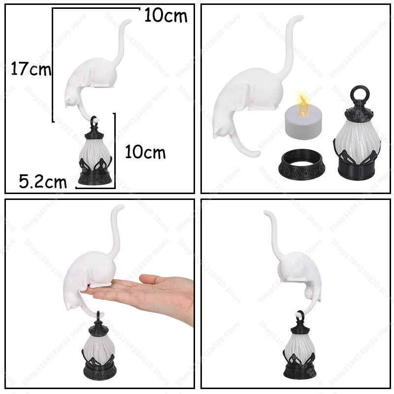 Cat/Dog Shaped Night Light - Creative Desktop Lamp for Home Decor, Bookcase Shelf Decoration, Warm Glow for Bedroom Living Roo