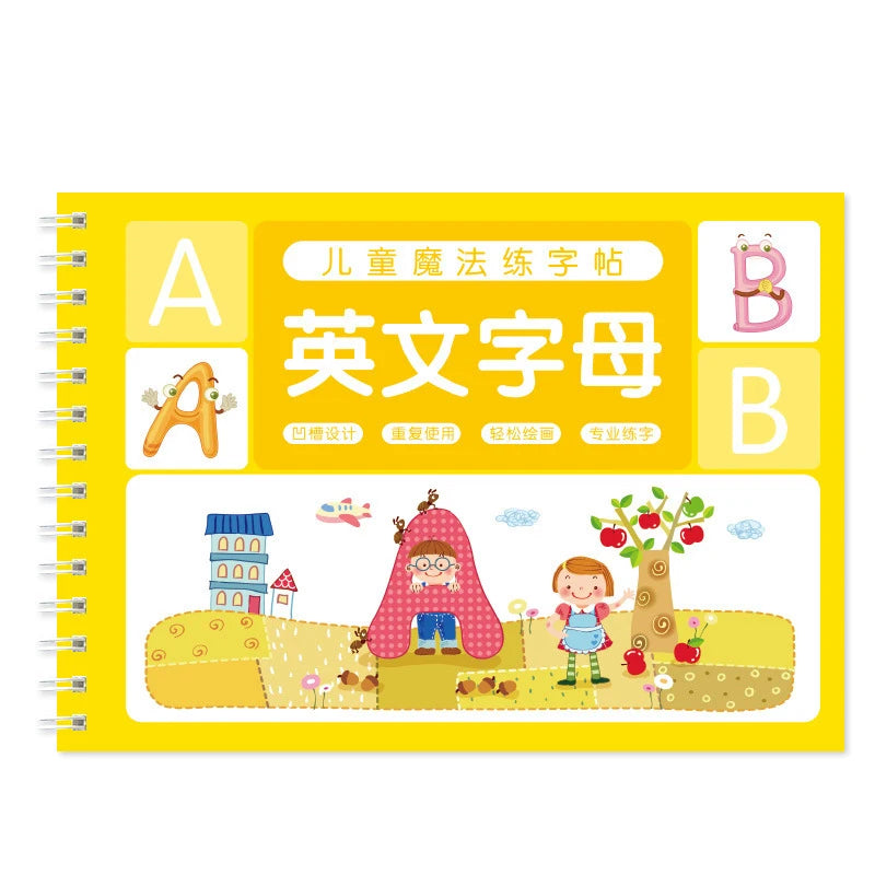 Magic French Copy Book Groove Practice Copybook Children Notebook Learning Numbers French Letter Calligraphy Writing Exercise Book