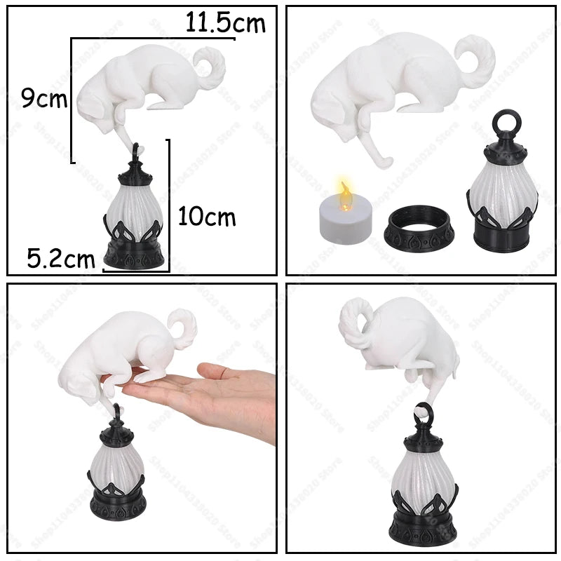 Cat/Dog Shaped Night Light - Creative Desktop Lamp for Home Decor, Bookcase Shelf Decoration, Warm Glow for Bedroom Living Roo