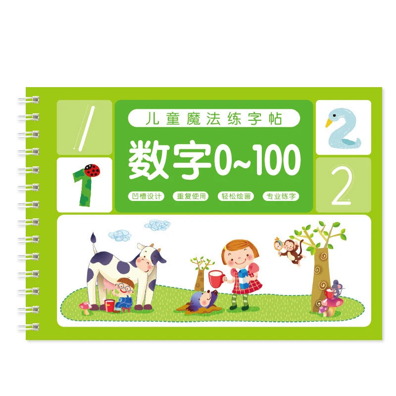 Magic French Copy Book Groove Practice Copybook Children Notebook Learning Numbers French Letter Calligraphy Writing Exercise Book