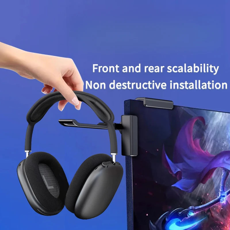 Headphone Stand for Computer Screen, Headphone Hanger, Monitor Headphone Bracket, Home and Streaming Headphone Hook