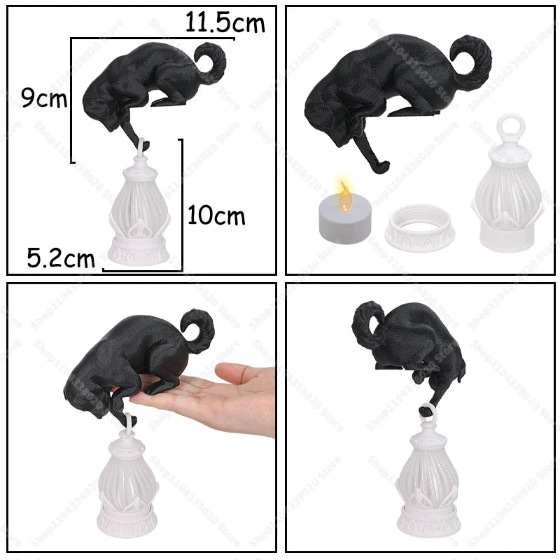 Cat/Dog Shaped Night Light - Creative Desktop Lamp for Home Decor, Bookcase Shelf Decoration, Warm Glow for Bedroom Living Roo
