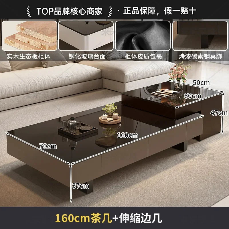 Sofa Adjustable Coffee Tables Foldable Console Classic Luxury Coffee Tables Black Retro Mesa De Centro Sala Furniture Home