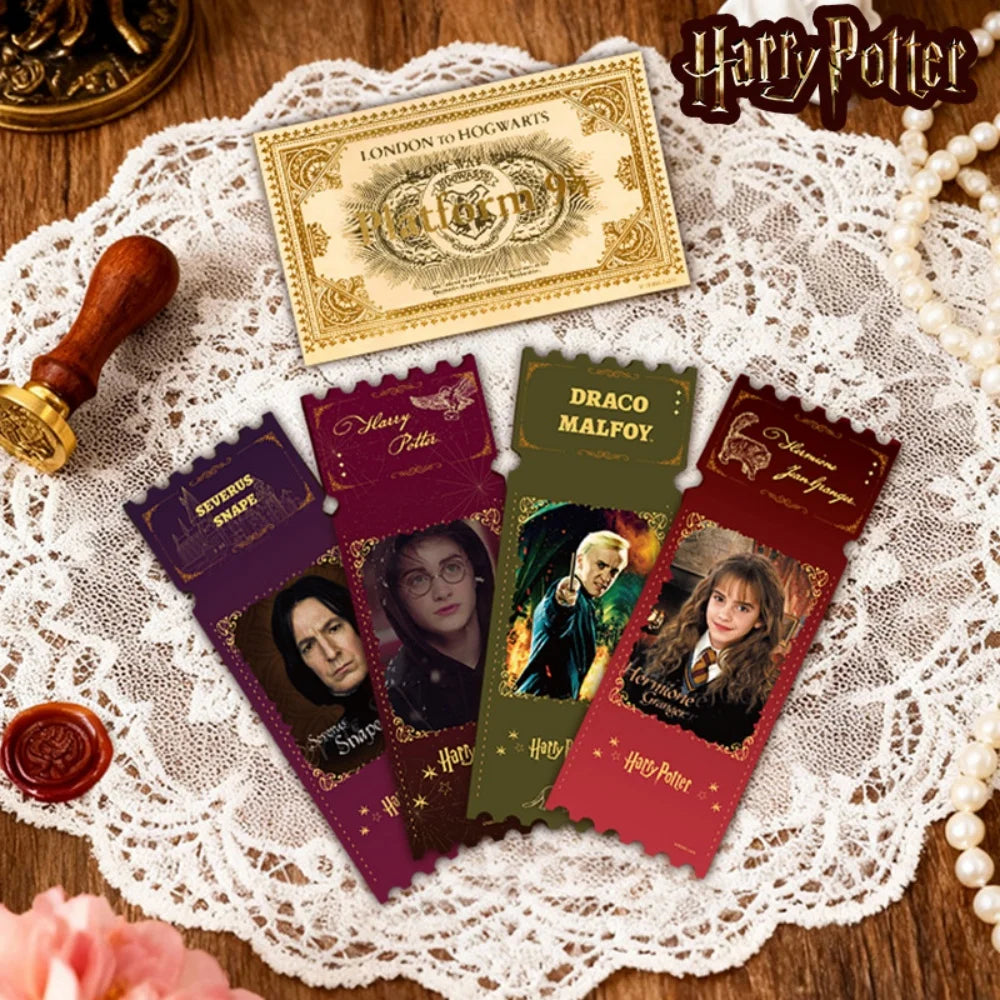 Genuine Harry Potter Commemorative Ticket Holder Set Hogwarts Theme Postcards Stickers Bookmark Sticky Notes Set Christmas Gift