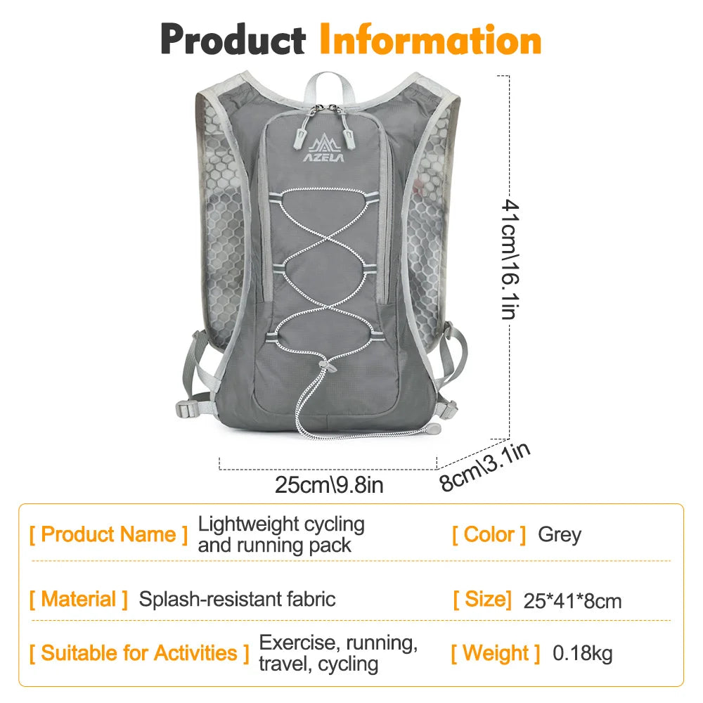 Running Hydration Vest Backpack Men Outdoor Sport Bag Trail Marathon Jogging Hiking Backpack Option Water Bag Flask 500ML 2L