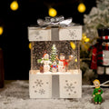 Christmas Music Gift Box Home Decoration Popcorn Scene Village Rotating Santa Statue Christmas Desktop Decor Xmas Kid Child Gift
