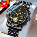OLEVS Top Brand Men's Watches Classic Roman Scale Dial Luxury Wrist Watch for Men Original Quartz Waterproof Luminous Male Reloj