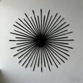 Modern 2D Flat Sunburst Metal Wall Art - Contemporary Aluminum Sculpture for Living Room Bedroom Office Decor