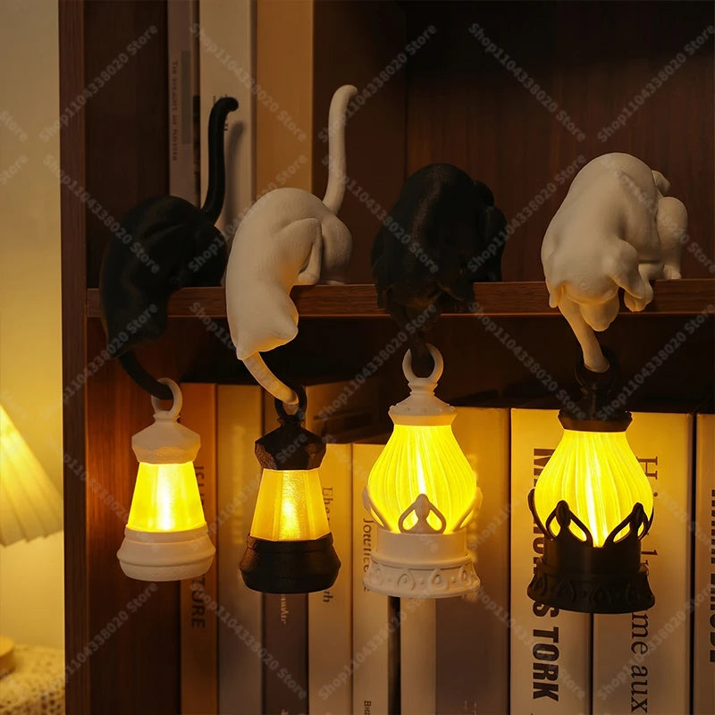 Cat/Dog Shaped Night Light - Creative Desktop Lamp for Home Decor, Bookcase Shelf Decoration, Warm Glow for Bedroom Living Roo
