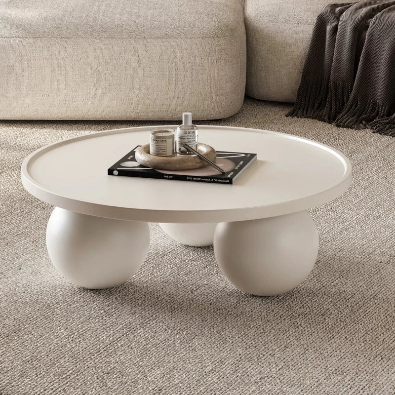 Sofa Coffee Table Round Small Living Room Side Tray Coffe Table Bedroom White Mesa De Centro Sala Japandi Style Furniture