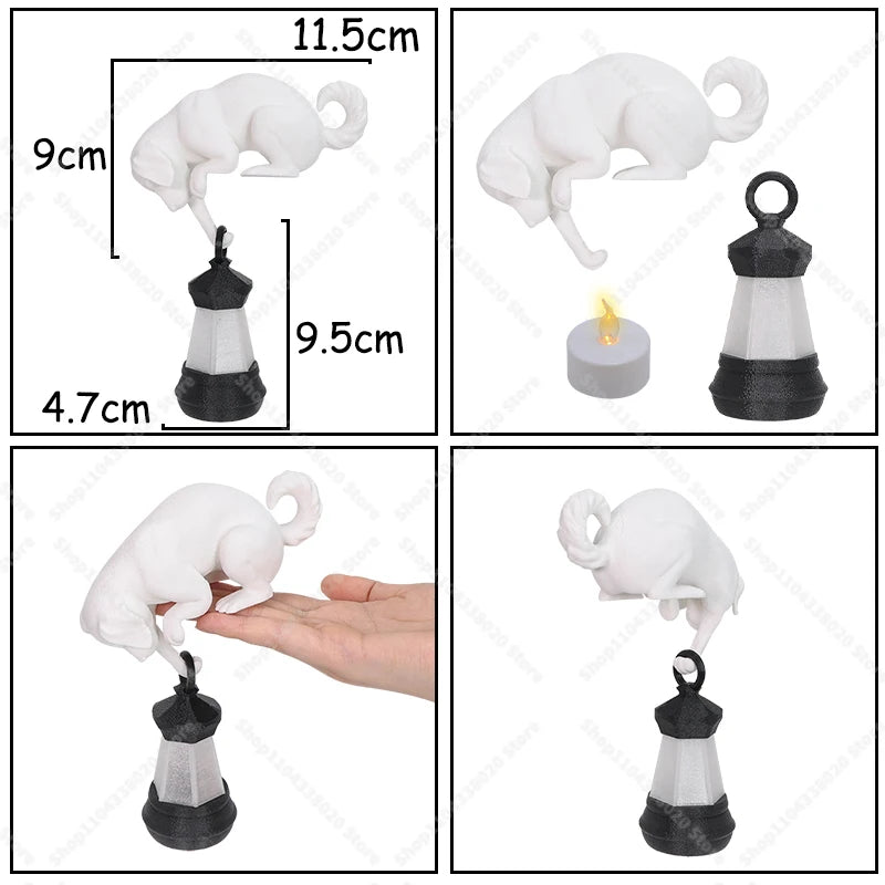 Cat/Dog Shaped Night Light - Creative Desktop Lamp for Home Decor, Bookcase Shelf Decoration, Warm Glow for Bedroom Living Roo