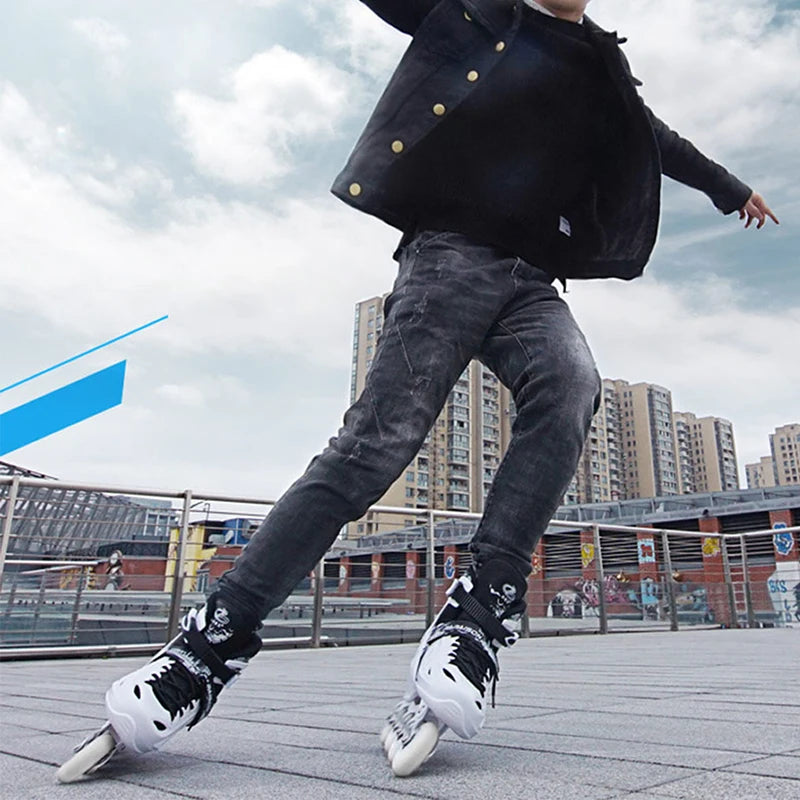 Adjustable Inline Roller Skate Shoes Professional Flashing Sliding Sneaker Outdoor Racing Speed Skating 4 Wheels Shoes Gifts