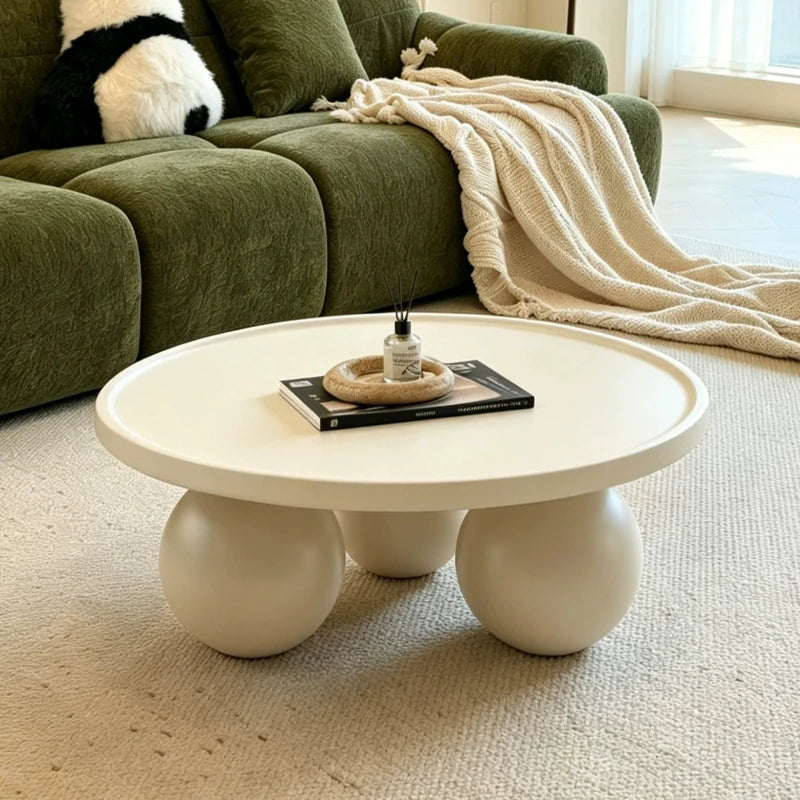 Sofa Coffee Table Round Small Living Room Side Tray Coffe Table Bedroom White Mesa De Centro Sala Japandi Style Furniture