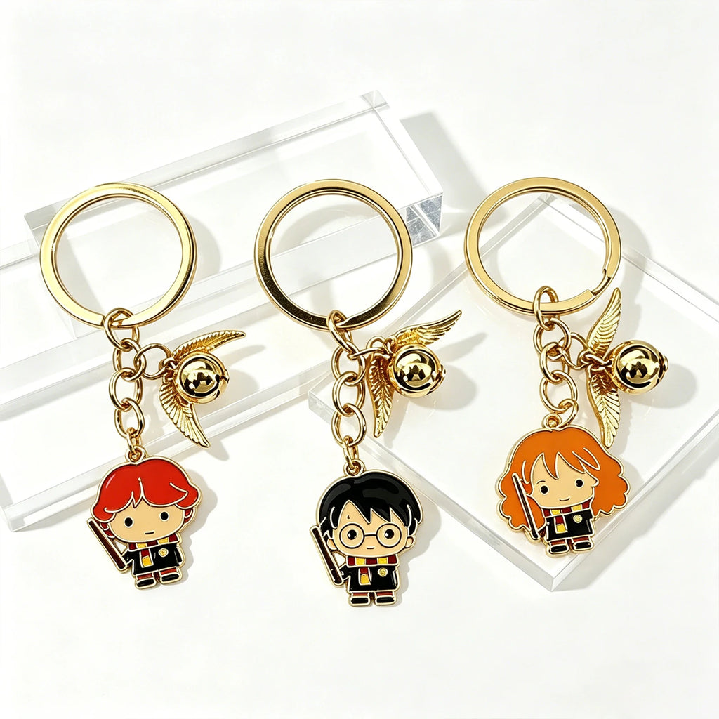 Harry Potter Metal Keychain Magic Novel Lover Book Accessory Magic School Fan Collection Merchandise Gift Hogwarts Gift