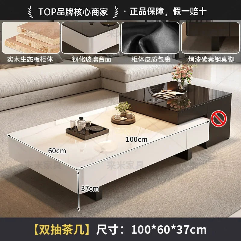 Sofa Adjustable Coffee Tables Foldable Console Classic Luxury Coffee Tables Black Retro Mesa De Centro Sala Furniture Home