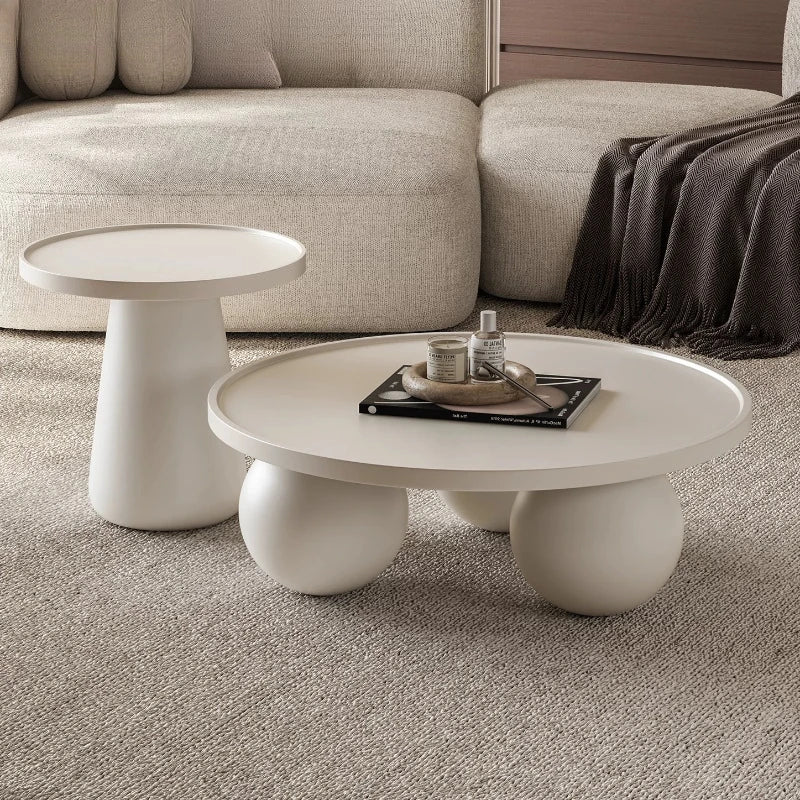 Sofa Coffee Table Round Small Living Room Side Tray Coffe Table Bedroom White Mesa De Centro Sala Japandi Style Furniture