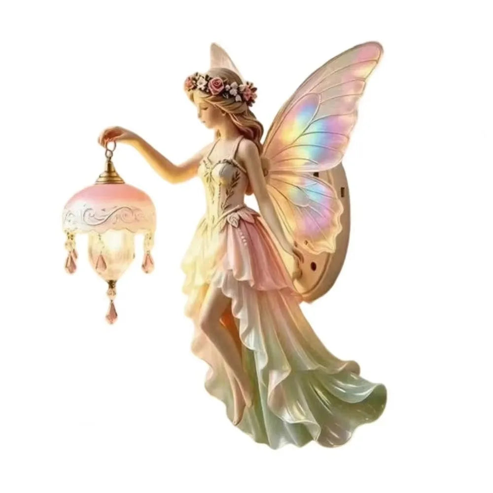 Aesthetic Decor Vintage Wall Lamp Battery-powered Romantic Fairy Wall Lamp Dreamy Mini Lamp Resin Fairy Lamp Home Decoration