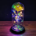 LED Night Light Transparent Permanent Flower Glass Cover Foil Artificial Flower Valentine's Day Gift Creative Ornaments
