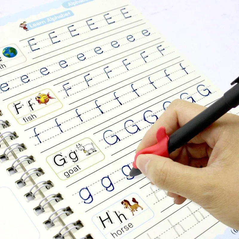 16pcs Sank Magic Practice Copybook Pen Preschools Kids Calligraphy English Verison Free Wiping Children Reusable Writing Book