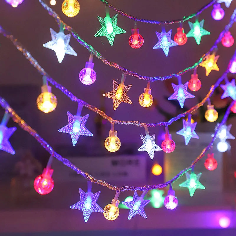 LED Crystal Ball String Lights Battery Powered Fairy Lamps Waterproof 8 Modes for Outdoor Christmas Garden Patio Tree Decoration