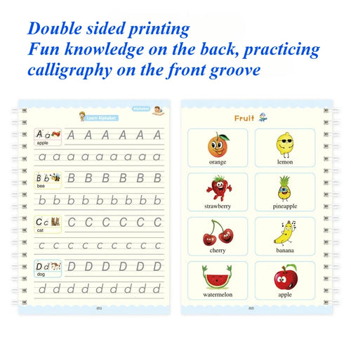 16pcs Sank Magic Practice Copybook Pen Preschools Kids Calligraphy English Verison Free Wiping Children Reusable Writing Book