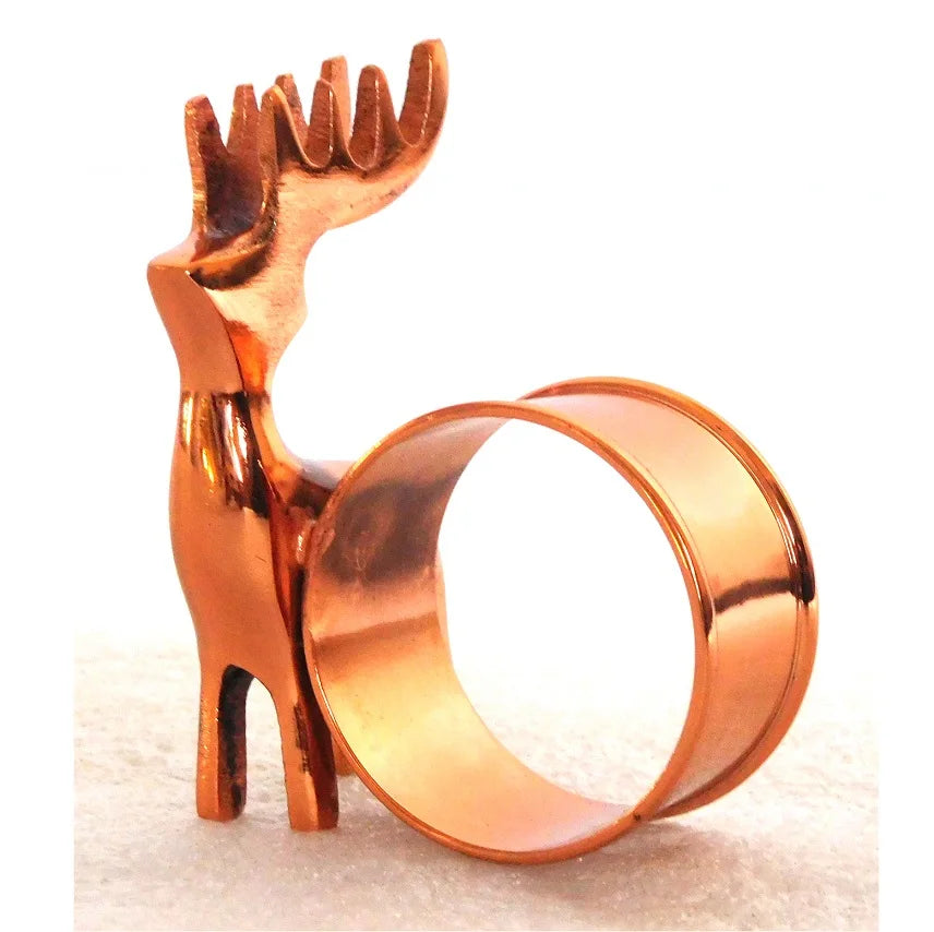 Aluminium Reindeer Candle Holder Copper Plated Eco-Friendly Durable Home Decor for Christmas Valentine's Day