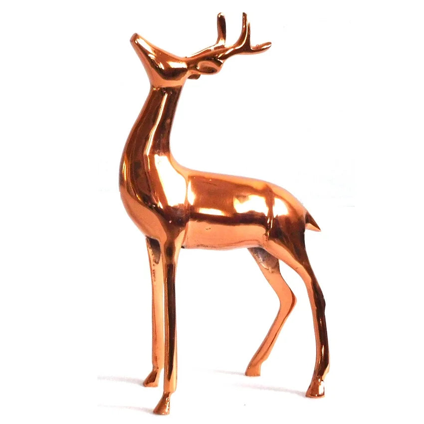 Aluminium Reindeer Candle Holder Copper Plated Eco-Friendly Durable Home Decor for Christmas Valentine's Day